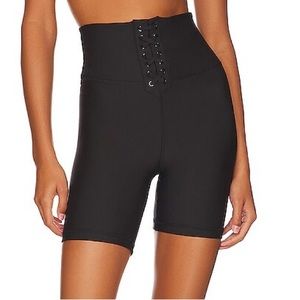 WeWoreWhat Lace Up Biker Short in Black
WeWoreWhat